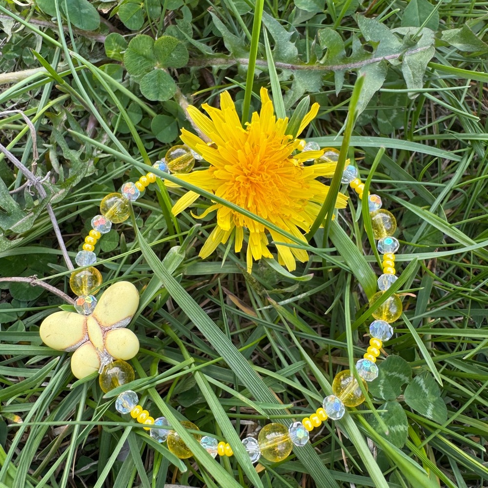 Yellow Bracelet with Butterfly Charm